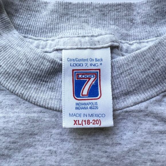 Vintage Mighty Ducks Anaheim Logo 7 Gray T Shirt Baby Tee Yth XL Hockey NHL 90s - Picture 2 of 10